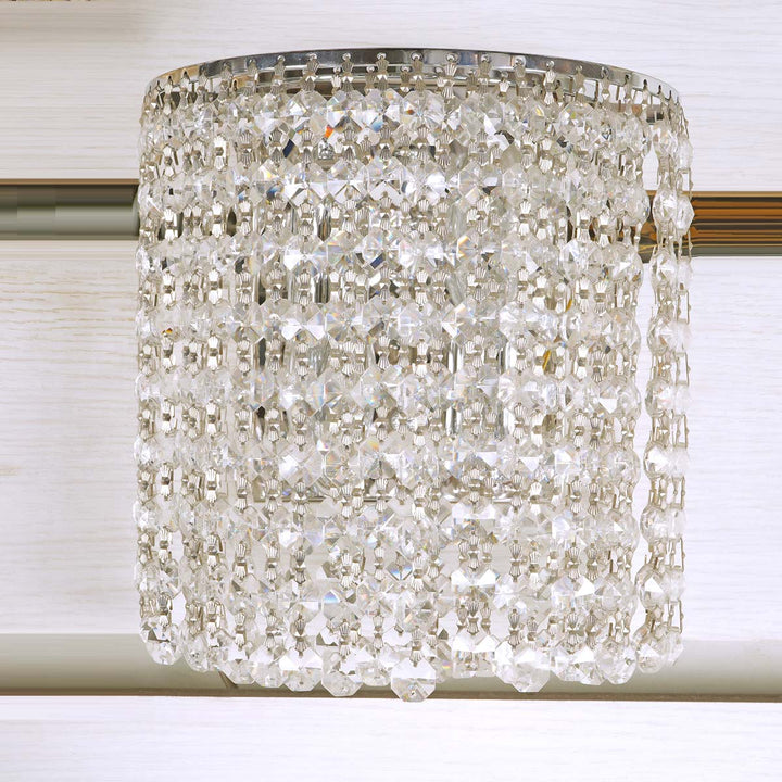 Sutton Chrome Framed Crystal Beads Wall Light