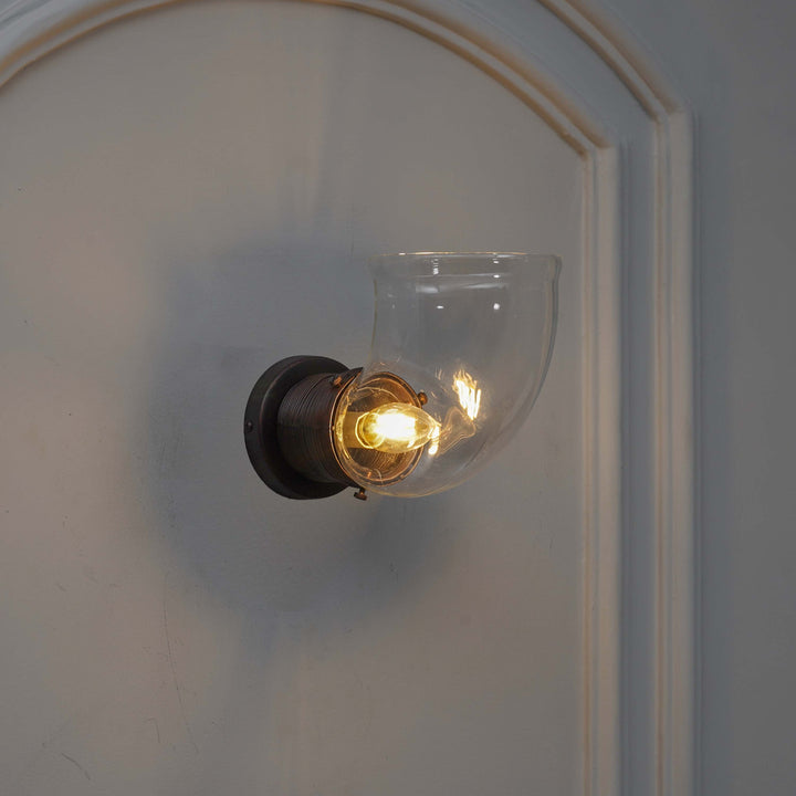 HOSLAY  Clear Glass With Black Finish Metal Wall Light