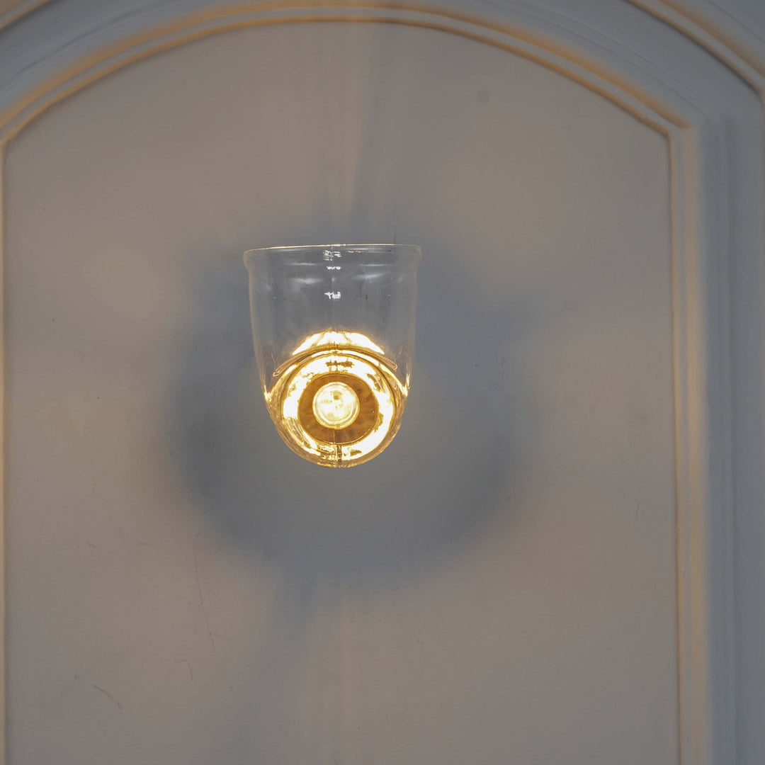 HOSLAY  Clear Glass With Black Finish Metal Wall Light