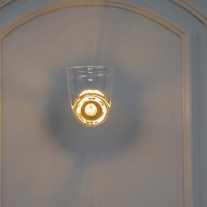 HOSLAY  Clear Glass With Black Finish Metal Wall Light
