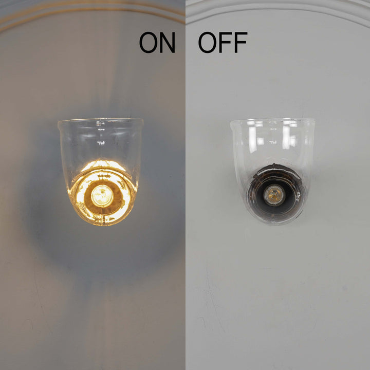 HOSLAY  Clear Glass With Black Finish Metal Wall Light