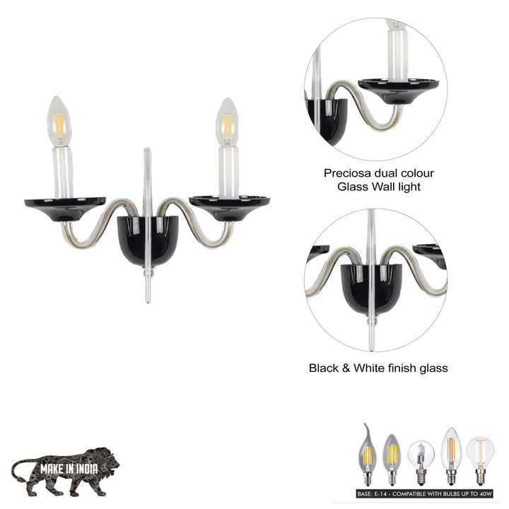 VERENA Premium Dual Tone Glass Wall Light