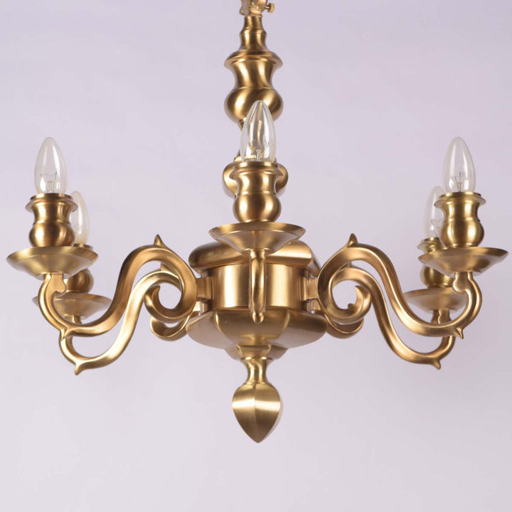 Caldello 6 Arms Heavy Casted Brass Chandeleir Light