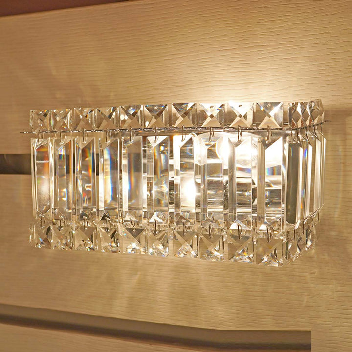 Kylie 2 Lights Crystal Decorated Wall Light in Chrome Finish