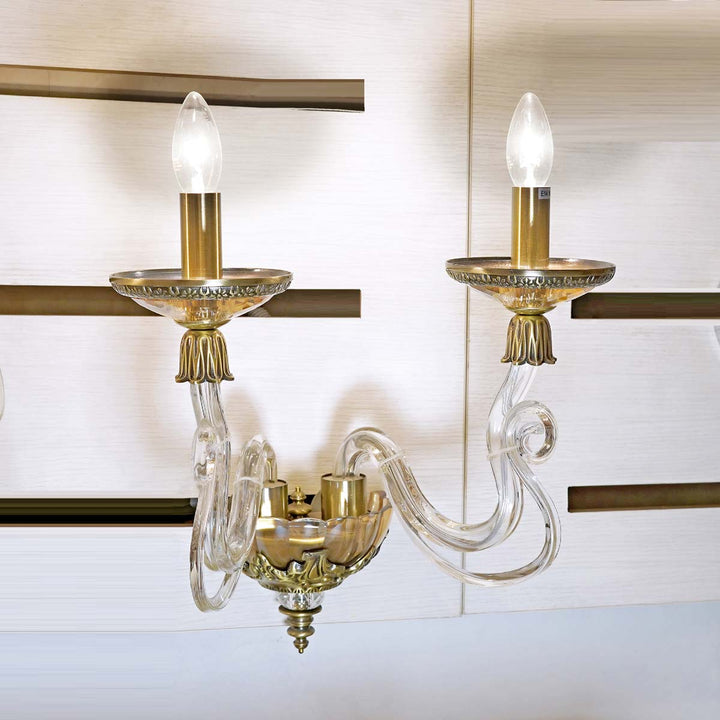 Milo Double Arms Wall Light With Crystal Dised on Arms