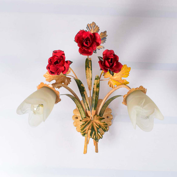 Elbridge double lights wall light theamed as bunch of flower and leaves