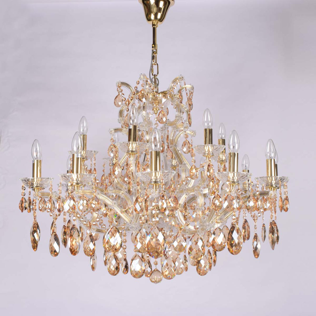 Malana honey crystal decorated maria theresa chandelier light