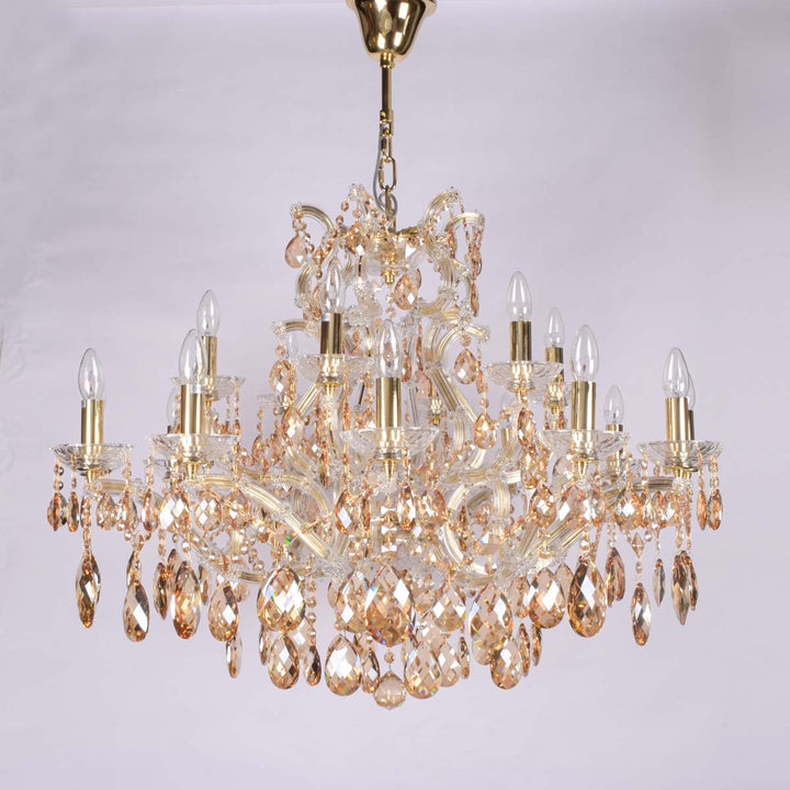 Malana honey crystal decorated maria theresa chandelier light