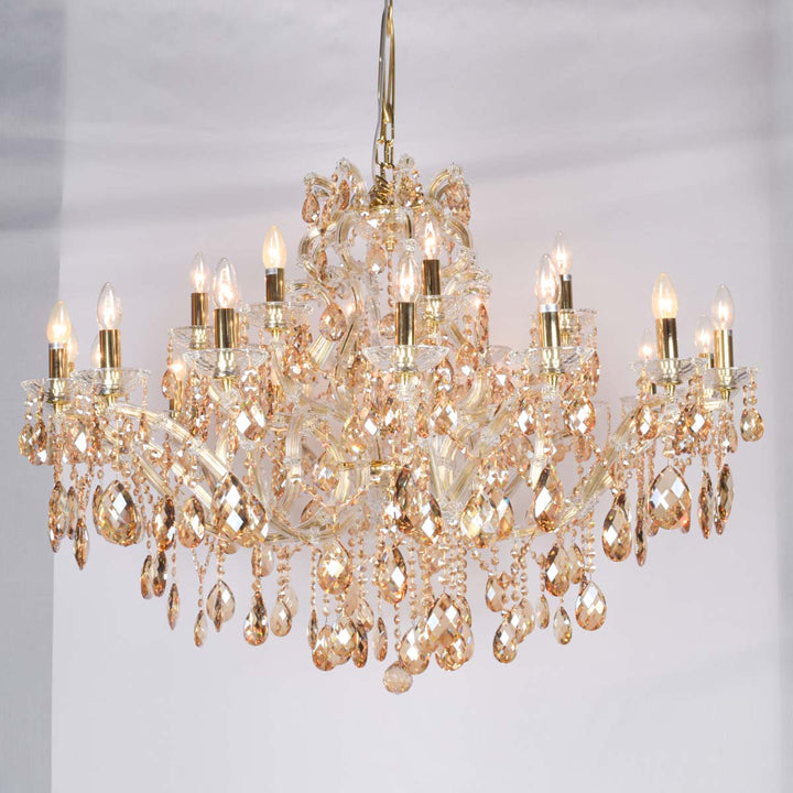 Maday Honey Crystals Decorated 24 Lights Maria Theresa Chandelier Light