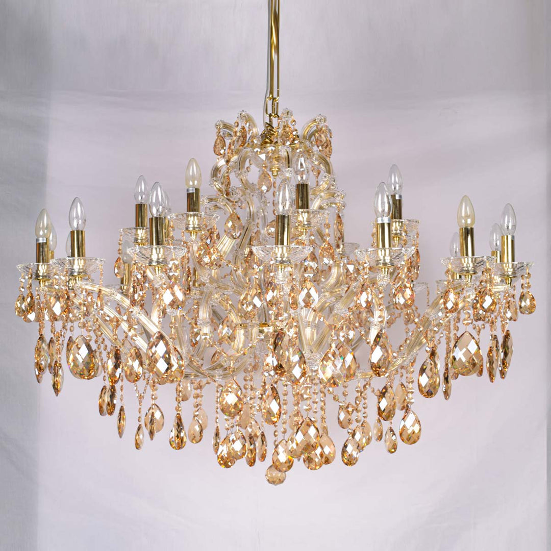 Maday Honey Crystals Decorated 24 Lights Maria Theresa Chandelier Light