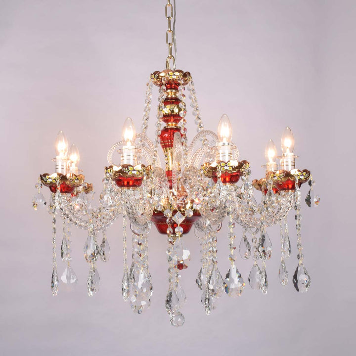 Bentley 8 lights glass and crystal chandelier