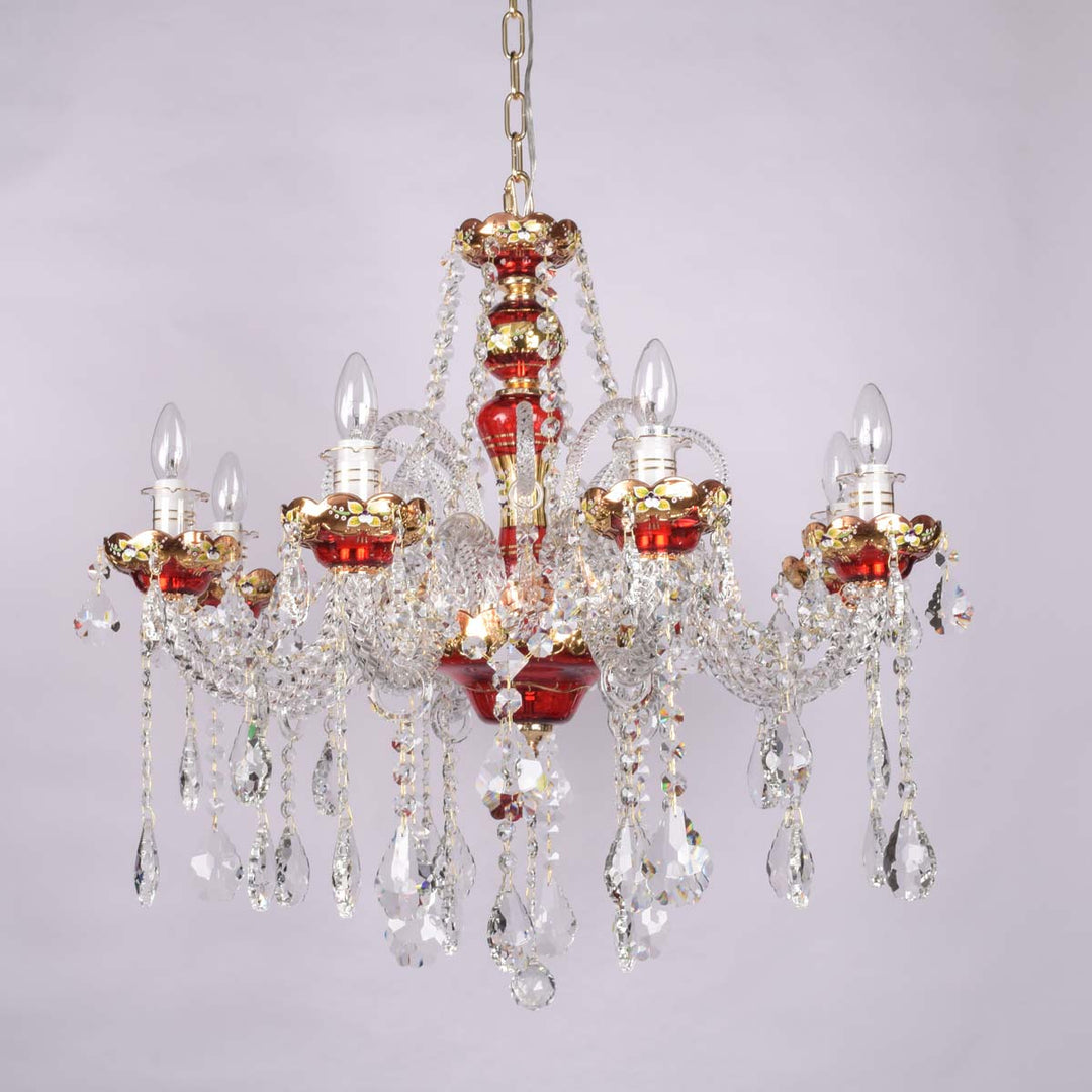 Bentley 8 lights glass and crystal chandelier