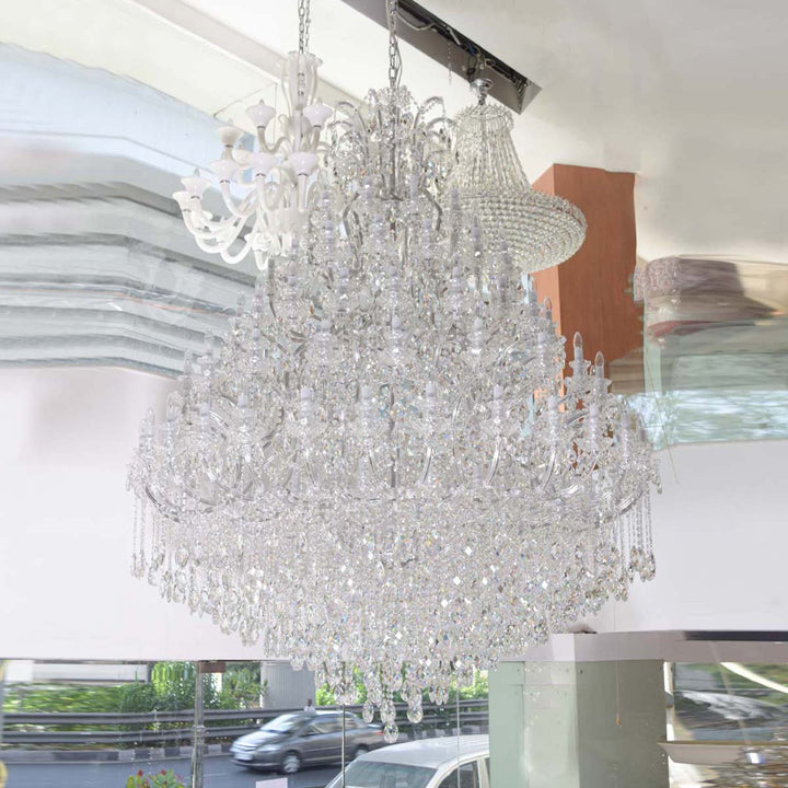 Earl 105 lights chrome and clear crystals chandelier