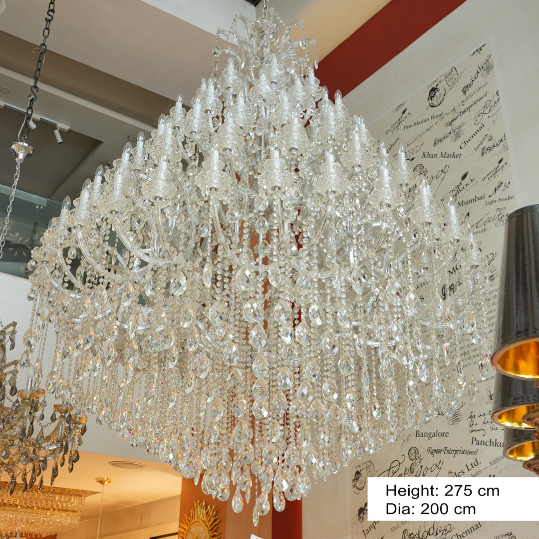 EARL 105 lights chrome and clear crystals chandelier