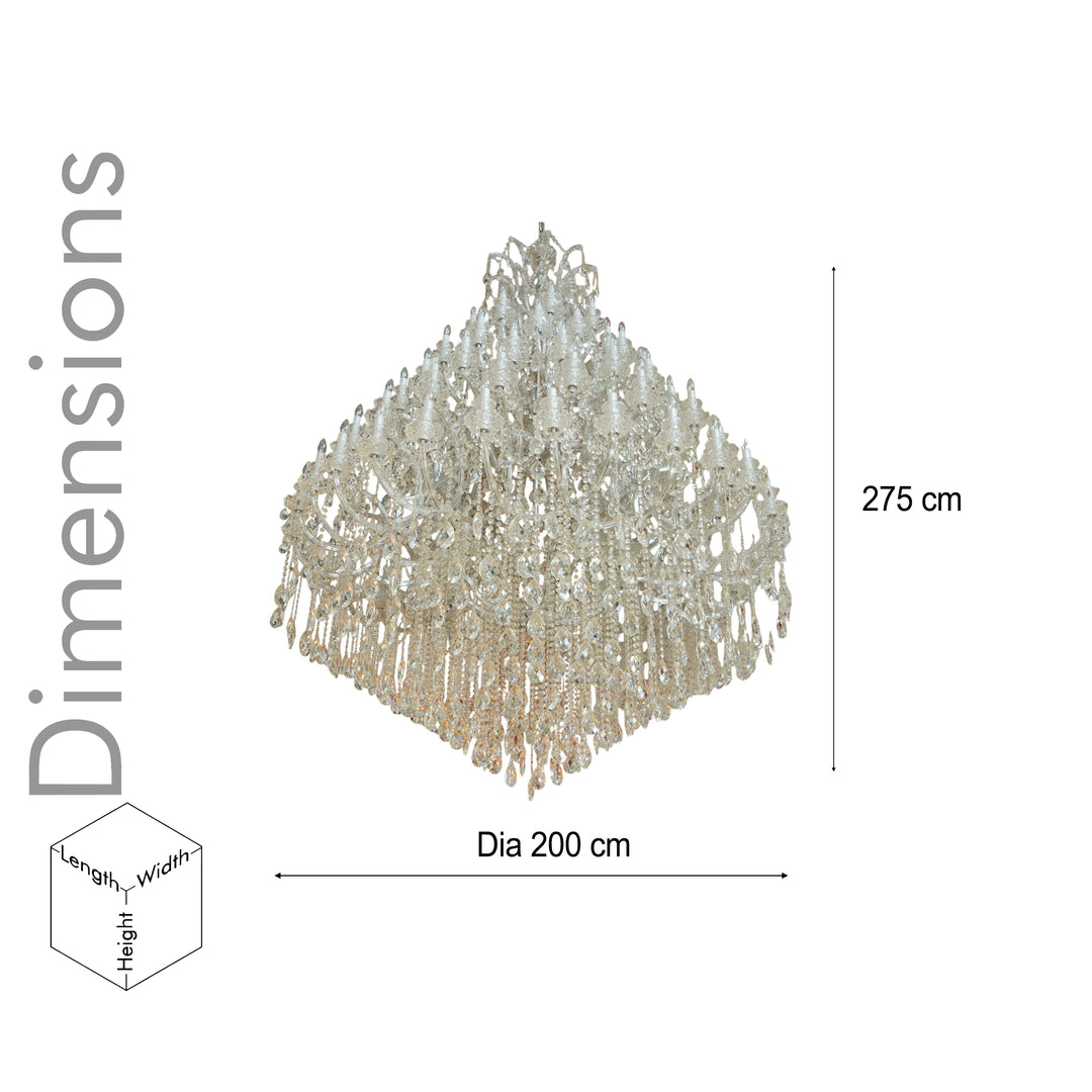 EARL 105 lights chrome and clear crystals chandelier