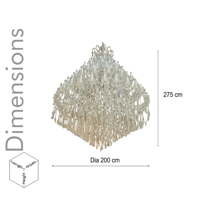 EARL 105 lights chrome and clear crystals chandelier