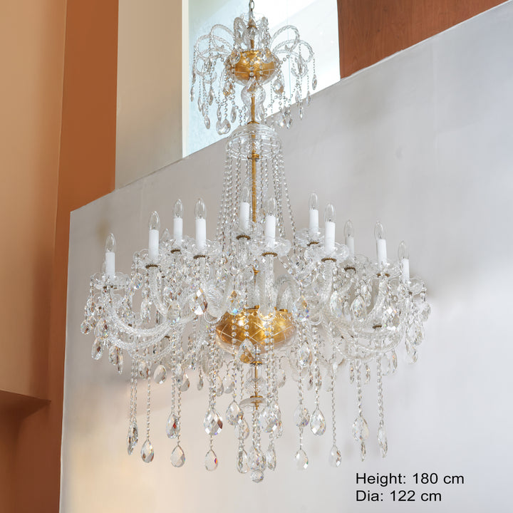 AIGLA 16+8 arms glass and crystal chandelier Light