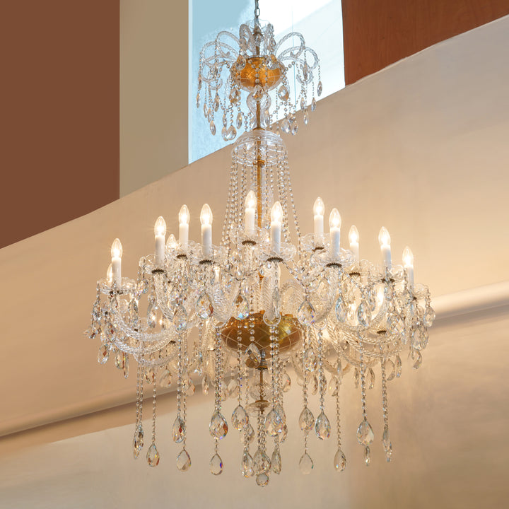 AIGLA 16+8 arms glass and crystal chandelier Light