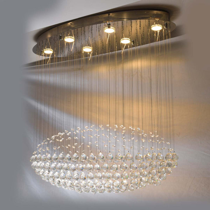 Farren oval shaped crystal ceiling chandelier light