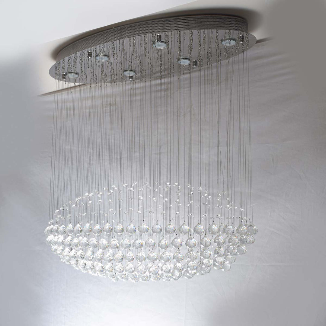 Farren oval shaped crystal ceiling chandelier light