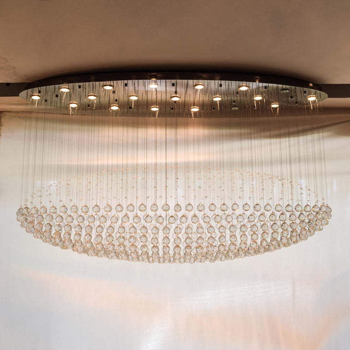 Tate oval shaped crystal balls chandelier light