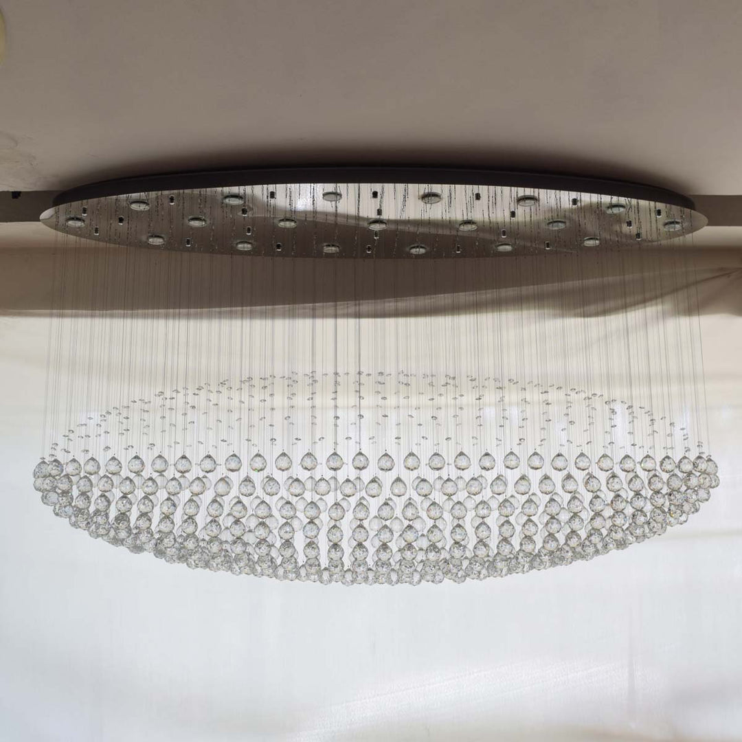 Tate oval shaped crystal balls chandelier light