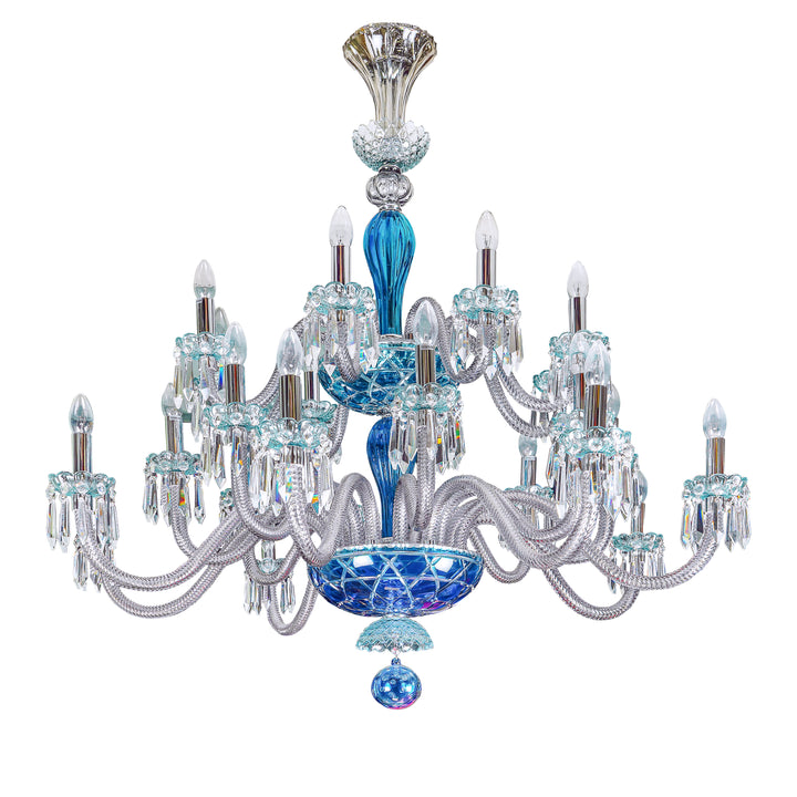 MAYPOLE 8+8+8 Lights Glass And Crystal Chandelier.