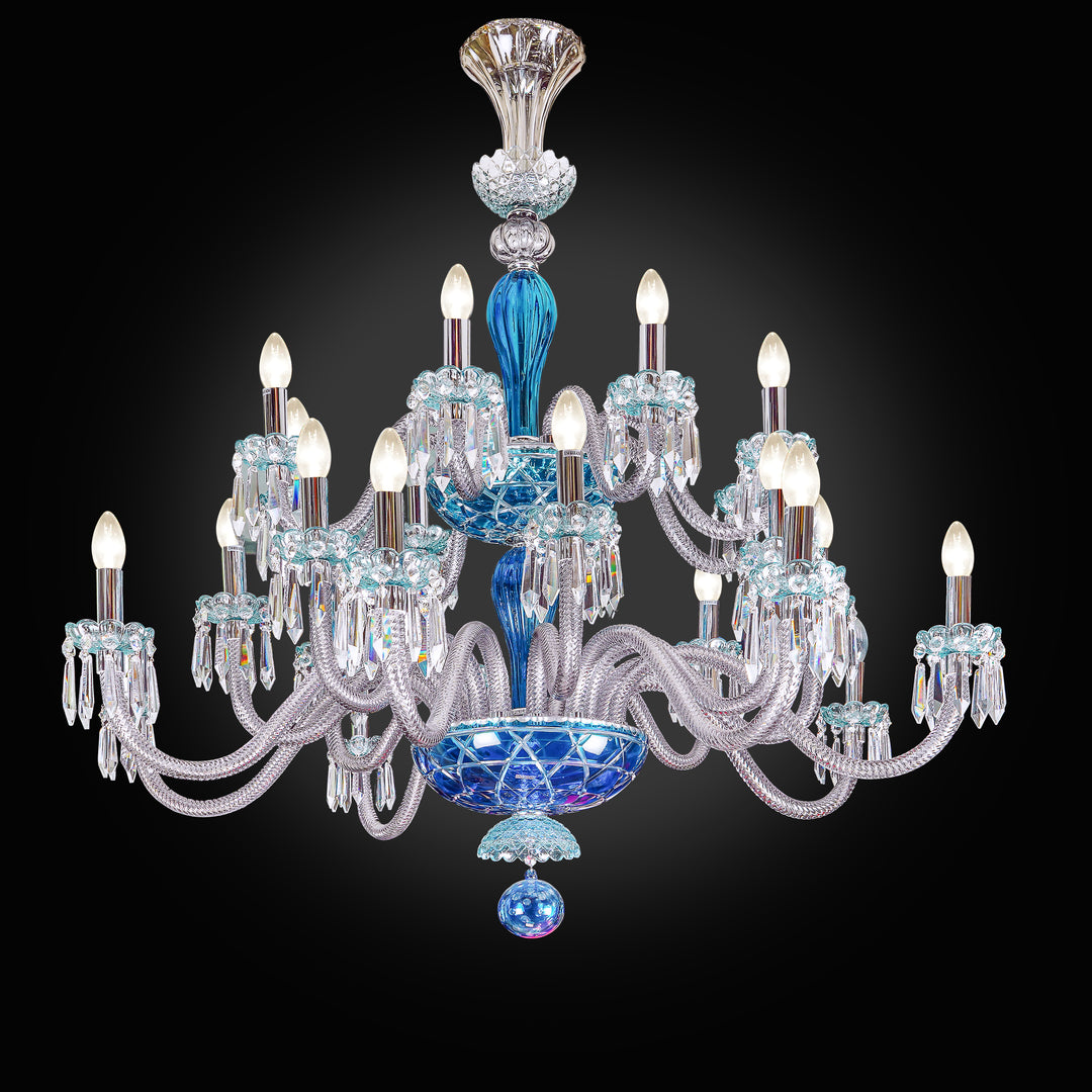 MAYPOLE 8+8+8 Lights Glass And Crystal Chandelier.