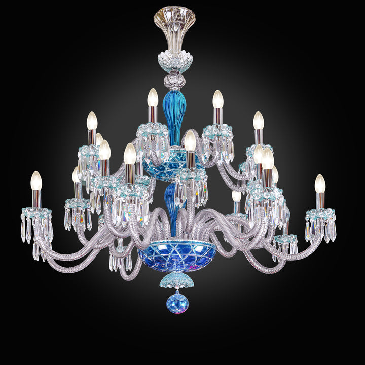 MAYPOLE 8+8+8 Lights Glass And Crystal Chandelier.