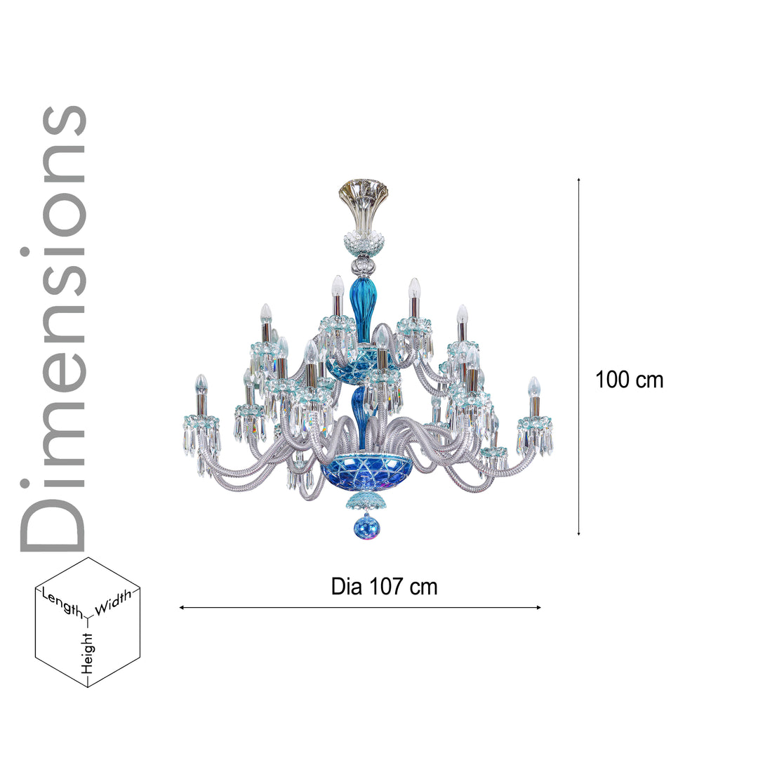 MAYPOLE 8+8+8 Lights Glass And Crystal Chandelier.