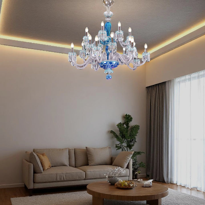 MAYPOLE 8+8+8 Lights Glass And Crystal Chandelier.