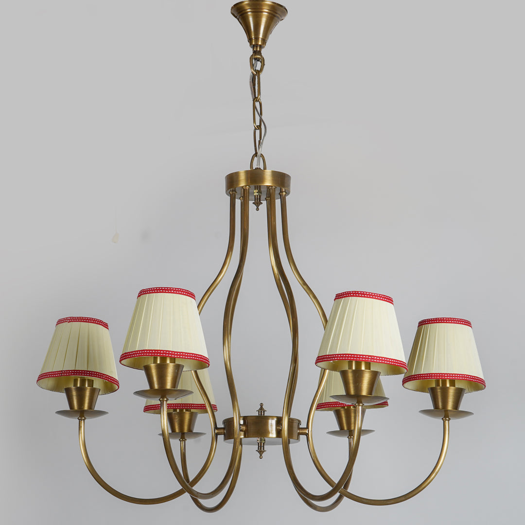 POWELL 6 Arms Brass Chandeleir Light