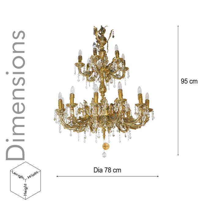 EMMA 12+6 lights Brass Casting Chandelier Light