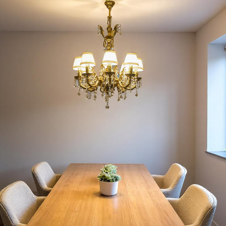 YLONDA 8 Arms Brass Light Antique Chandelier Light