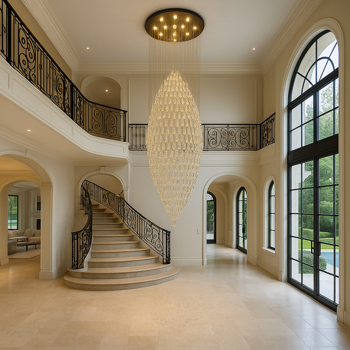 DOVER crystal balls oval shape chandelier with invisible strings