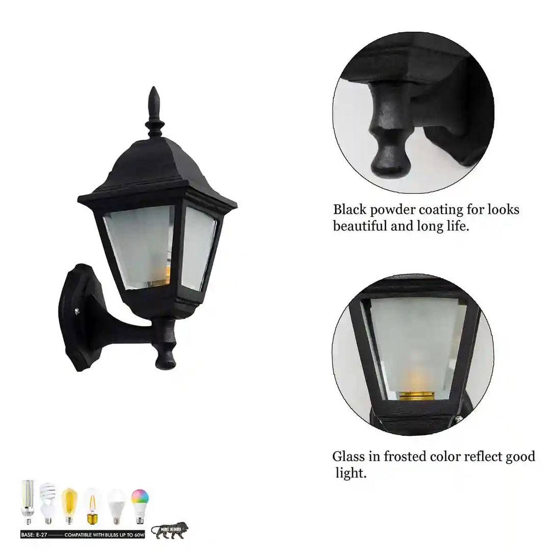 Oslo Black Outdoor Wall Light