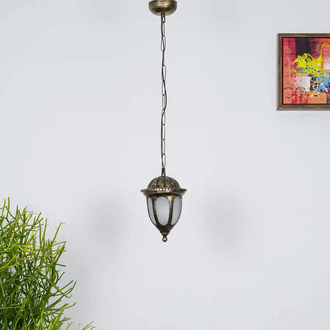 Garrett Gold and Black Outdoor Hanging Light