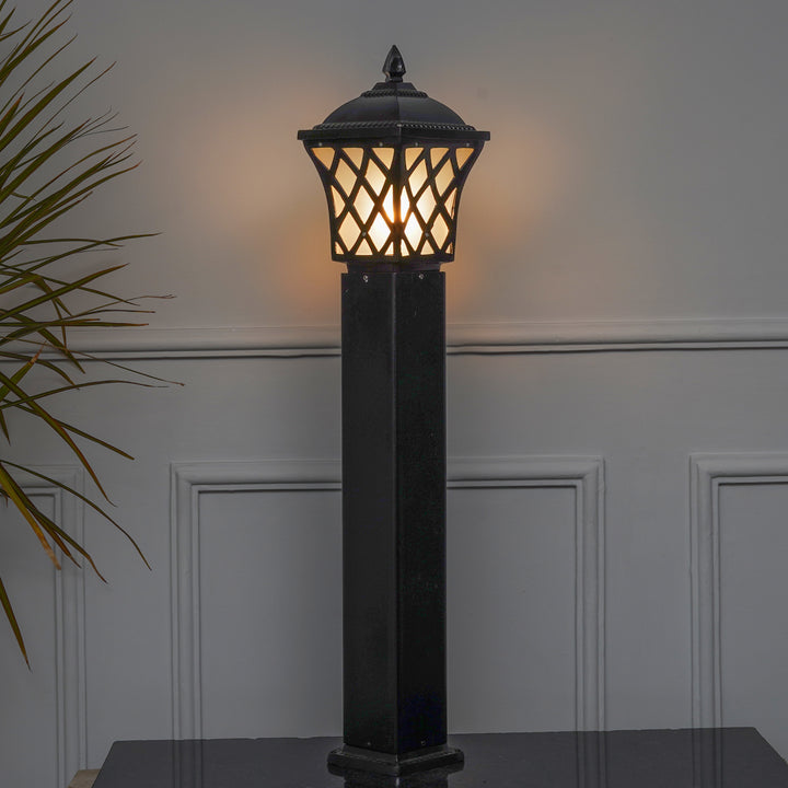 KATOWICE Single Light Outdoor Bollard Light In Black Finish