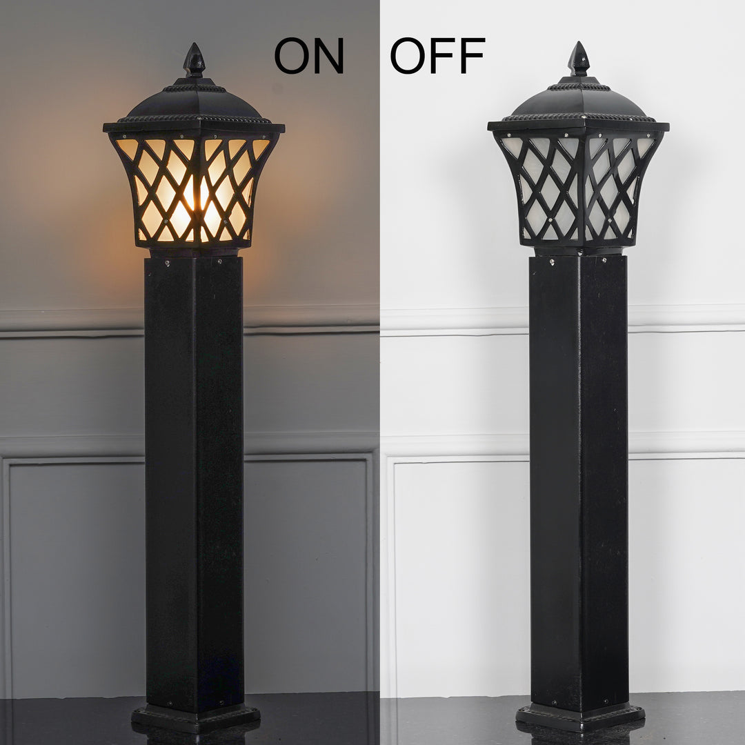 KATOWICE Single Light Outdoor Bollard Light In Black Finish