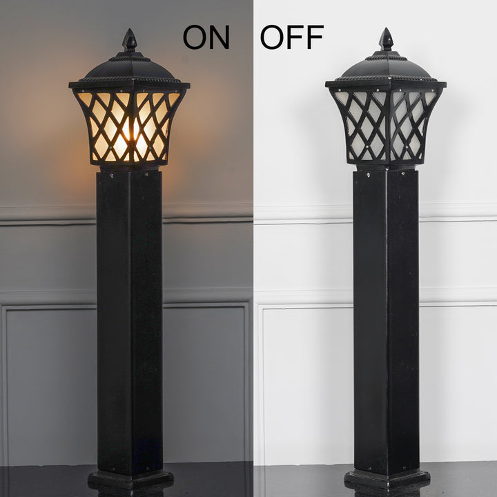 KATOWICE Single Light Outdoor Bollard Light In Black Finish