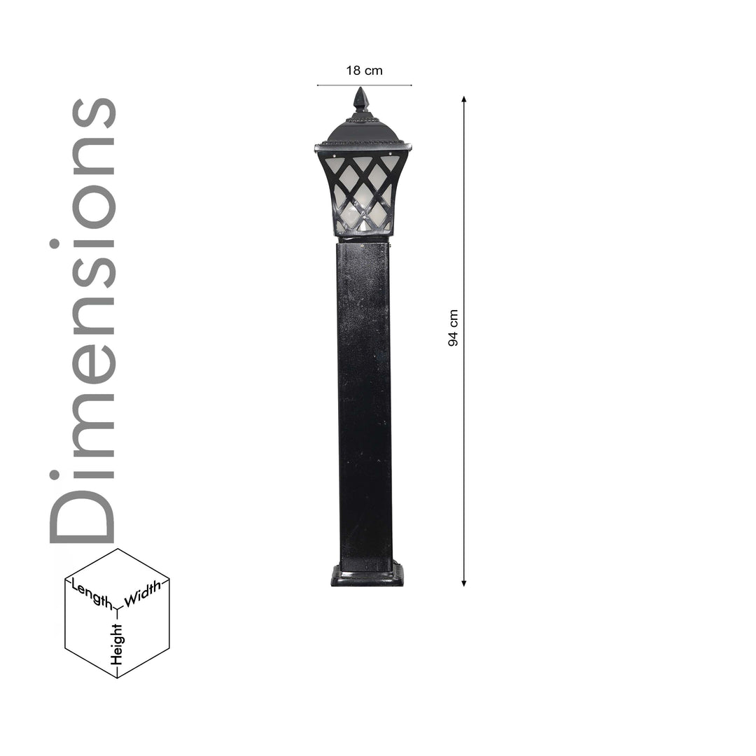 KATOWICE Single Light Outdoor Bollard Light In Black Finish