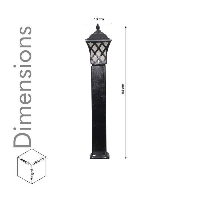 KATOWICE Single Light Outdoor Bollard Light In Black Finish