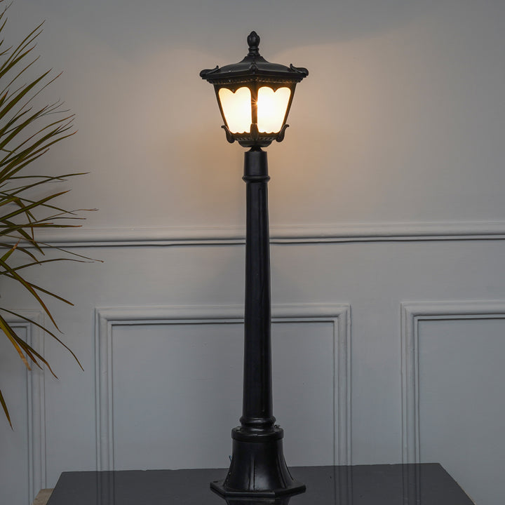 HELSINGOR Single Light Outdoor Bollard Light In Black Finish