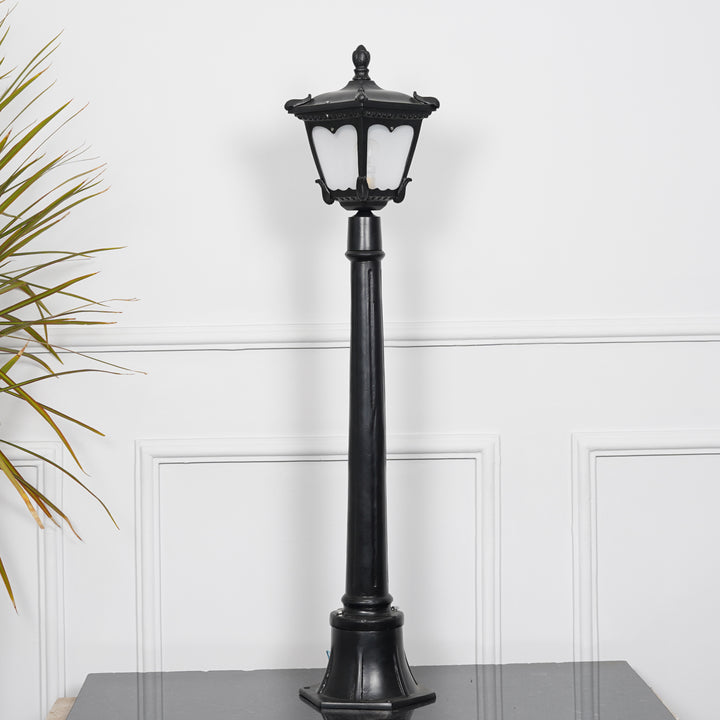 HELSINGOR Single Light Outdoor Bollard Light In Black Finish