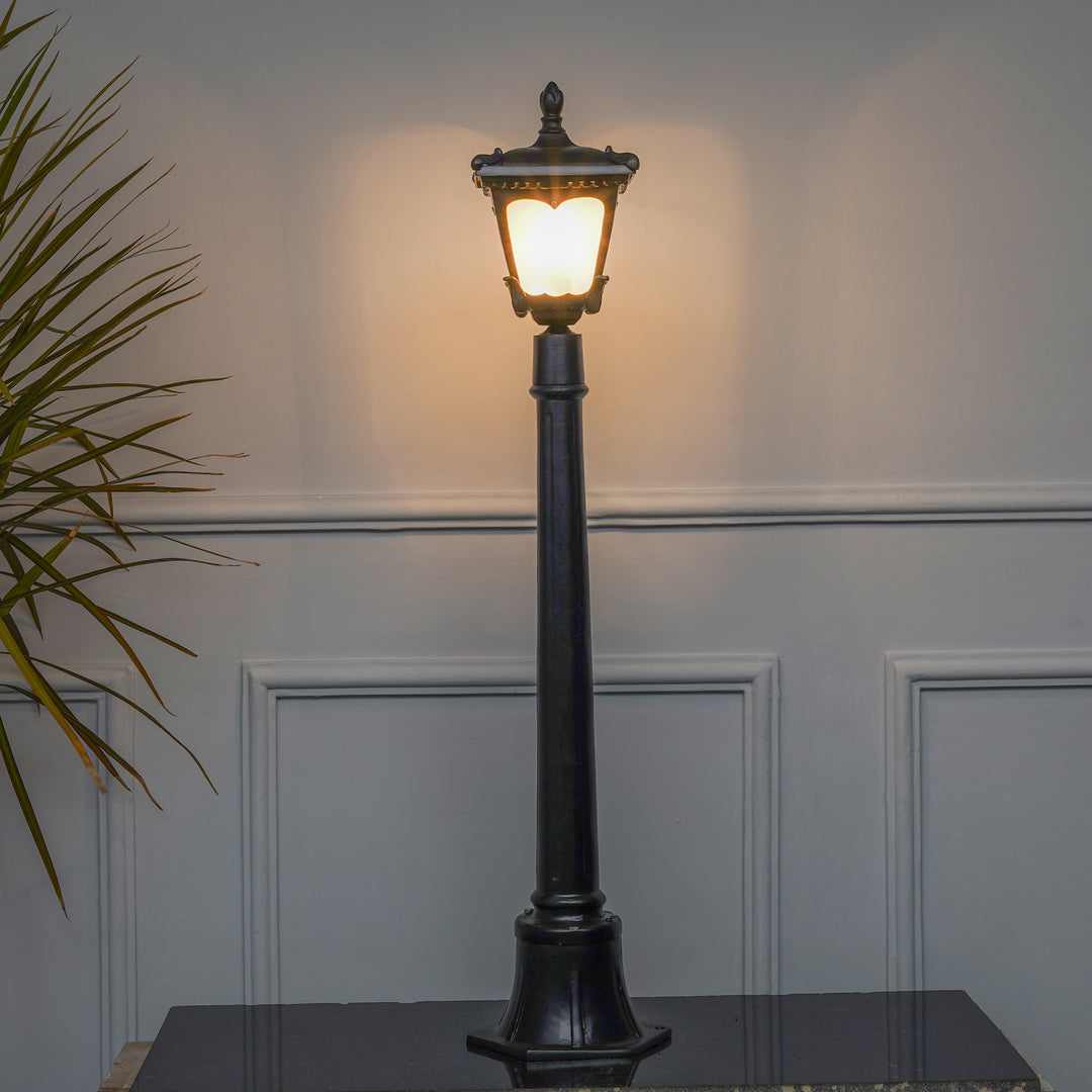 HELSINGOR Single Light Outdoor Bollard Light In Black Finish