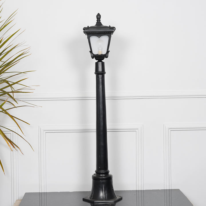 HELSINGOR Single Light Outdoor Bollard Light In Black Finish
