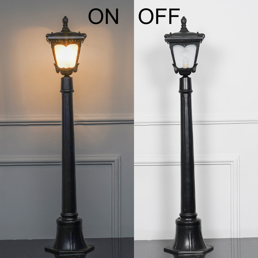 HELSINGOR Single Light Outdoor Bollard Light In Black Finish