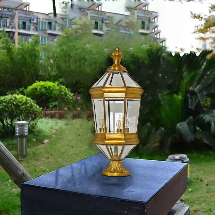 Chateau Brass and Glass Outdoor Light