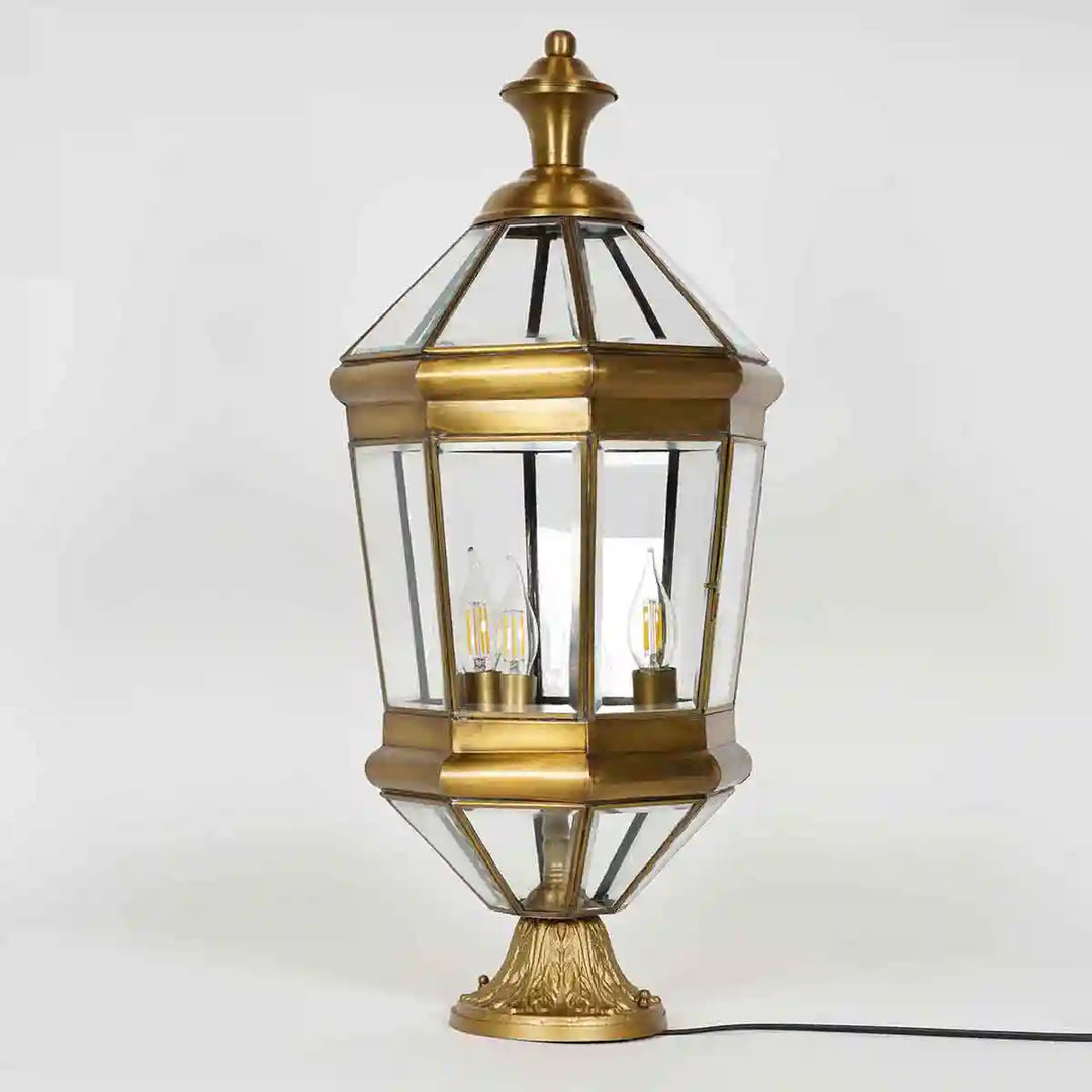 Chateau Brass and Glass Outdoor Light