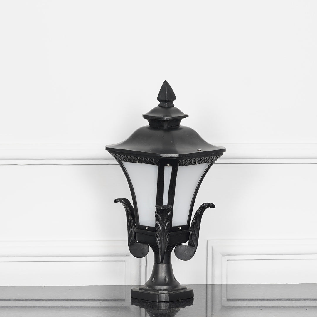 TOURNAI Single Light Outdoor Pedestal Gate Light In Black Finish